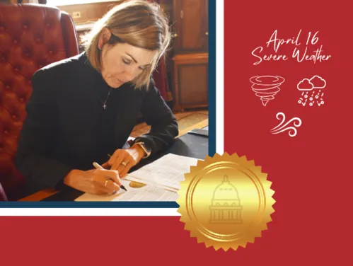 Governor Reynolds signs disaster proclamation for April 16, 2024 severe weather.