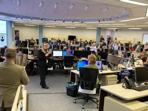 State Emergency Operations Center at full capacity during the COVID-19 disaster.
