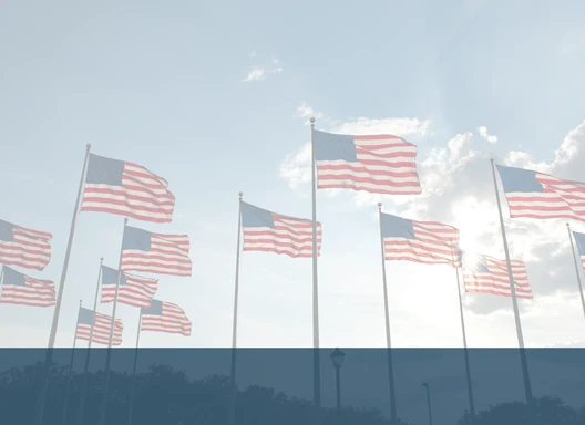 American flags on flagpoles