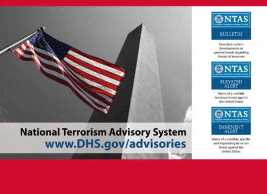 National Terrorism Advisory System: www.DHS.gov/advisories NTAS Bulletin: Describes current developments or general trends regarding threats of terrorism. NTAS Elevated Alert: Warns of a credible terrorism threat against the U.S. NTAS Imminent Alert: Warns of a credible, specific and impending terrorism threat against the U.S.