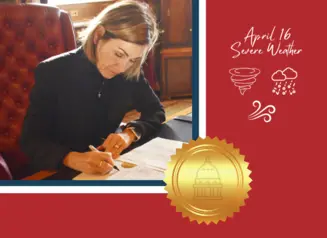 Governor Reynolds signs disaster proclamation for April 16, 2024 severe weather.