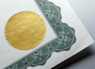 Official document with gold seal.