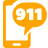 911 on Cell Phone Icon